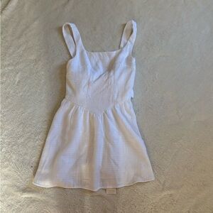 white linen mini dress